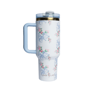 Bloom Tumbler 1.18L Outlet – blue floral side view