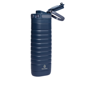 Rooveco GoSip – Navy – Angled view with open flip lid