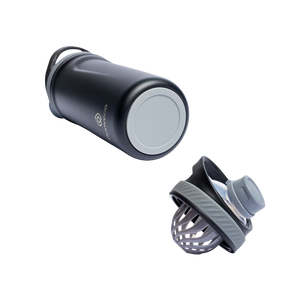 Rooveco Power Shaker – Black – Bottle base and detached shaker lid
