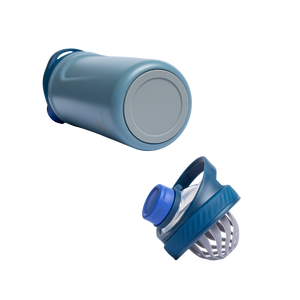 Rooveco Power Shaker – Blue – Bottle base and detached shaker lid