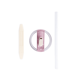 Rooveco Straw Lid Set Pink – parts layout white background