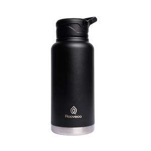 Rooveco Titan Flask – Black – Front view on transparent background