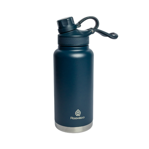 Rooveco Titan Flask – Navy – Angled view on transparent background