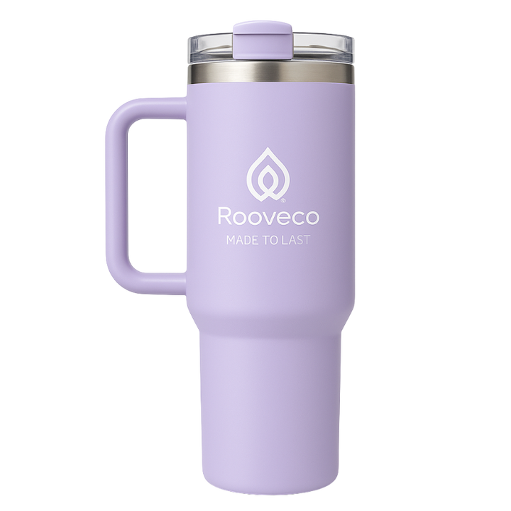 Rooveco Vault 1.18L lavender thermal mug with wide handle and soft matte finish – insulated tumbler by Rooveco