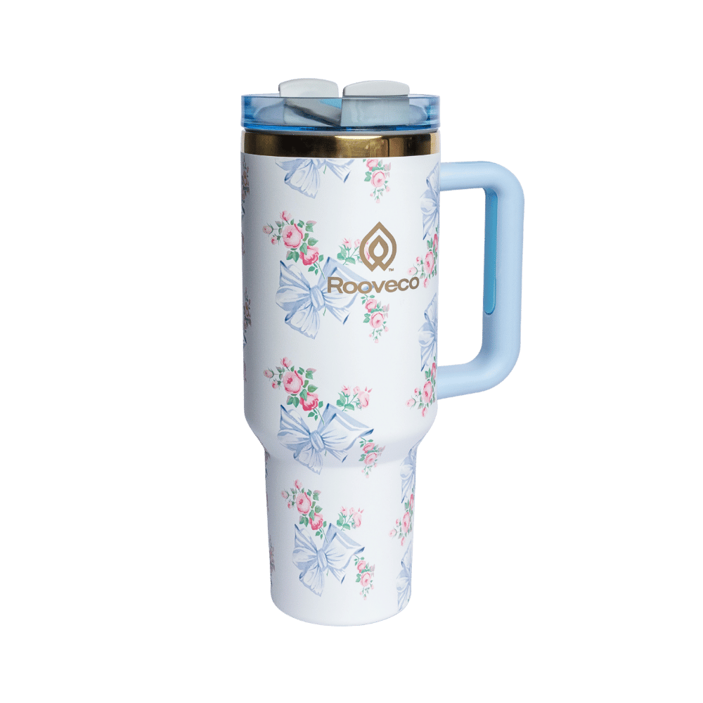 Bloom Tumbler 1.18L Outlet – blue floral front view