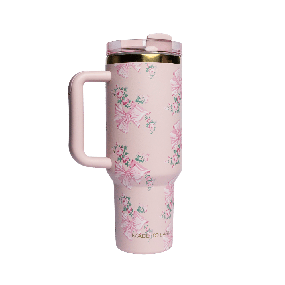 Bloom Tumbler 1.18L Outlet – pink floral side view