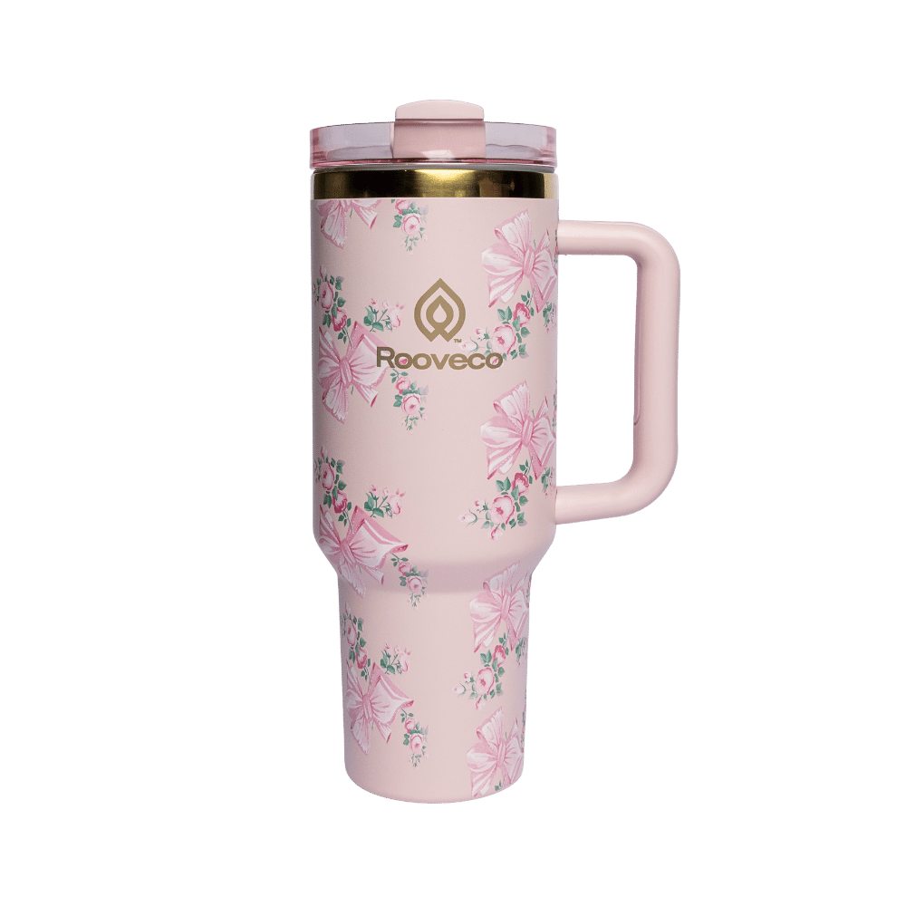 Bloom Tumbler 1.18L Outlet – pink floral front view