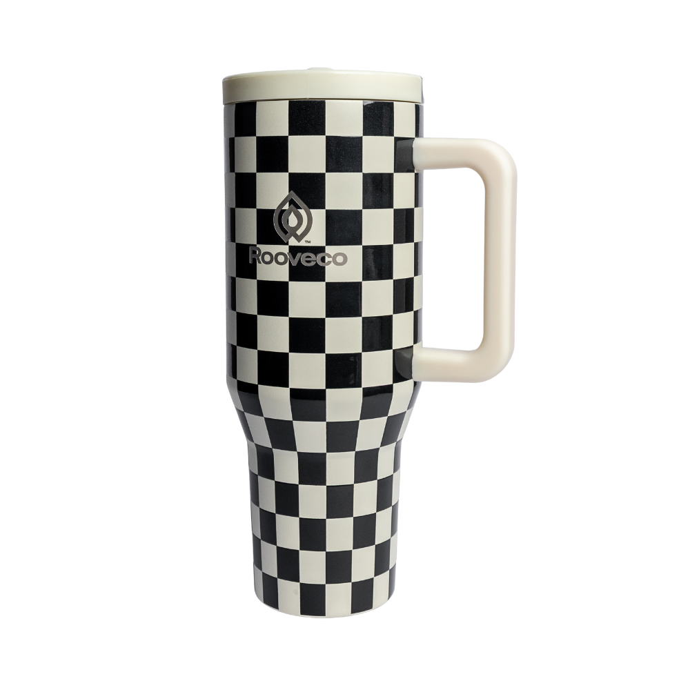 Rooveco CheckMate – Black Checkered – Front view on transparent background