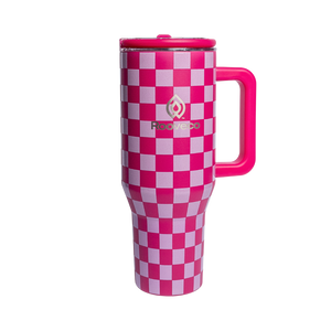 Rooveco CheckMate – Pink Checkered – Front view on transparent background