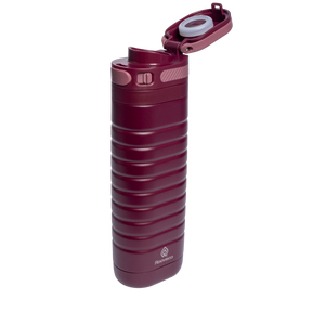 Rooveco GoSip – Burgundy – Angled view with open flip lid