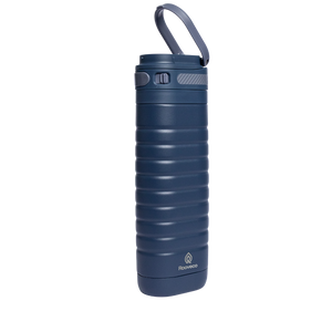 Rooveco GoSip – Navy – Angled view showing bottle handle