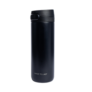 Rooveco Move Bottle – Black – Back view showing Made to Last text