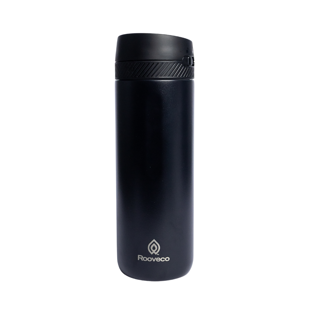 Rooveco Move Bottle – Black – Front view on transparent background