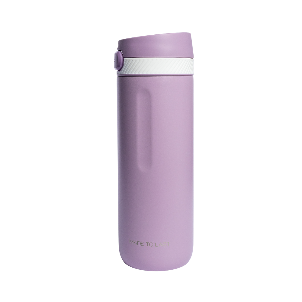 Rooveco Move Bottle – Lilac – Back view showing Made to Last text