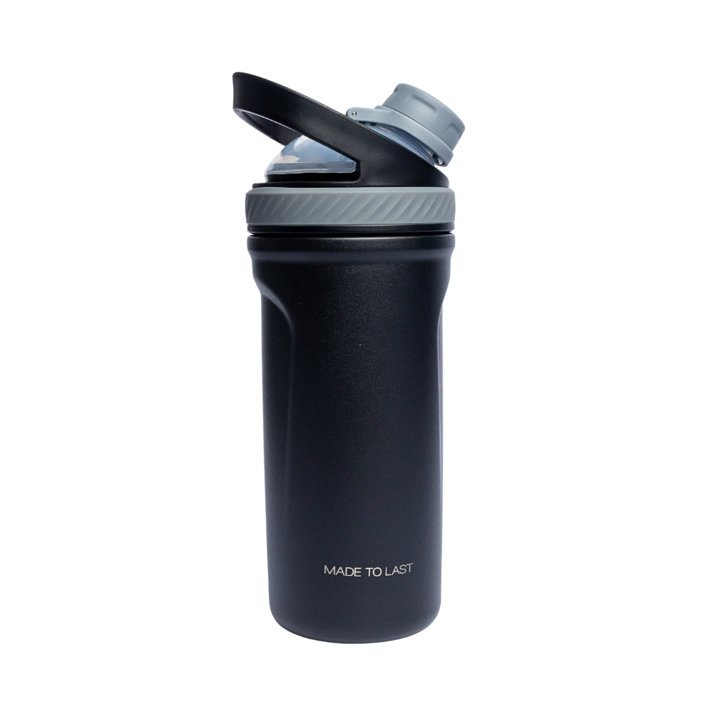 Rooveco Power Shaker – Black – back view showing “Made To Last”