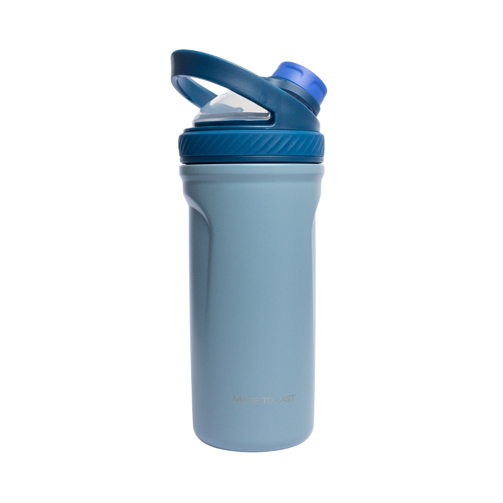 Rooveco Power Shaker – Blue – Back view showing “Made To Last”