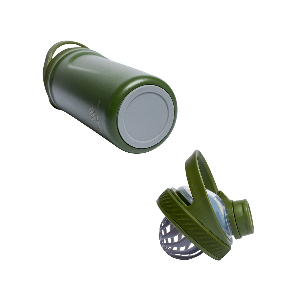Rooveco Power Shaker – Olive – Bottle base and detached shaker lid