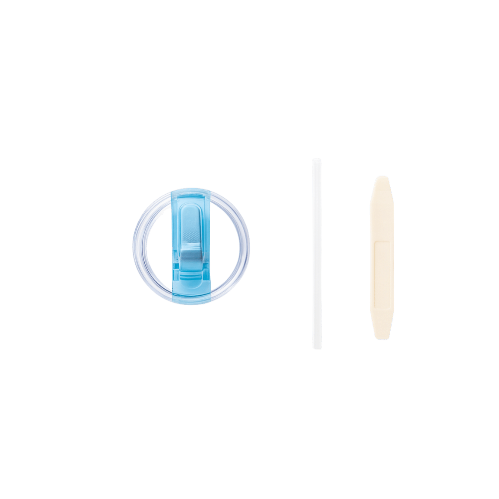 Rooveco Straw Lid Set Blue – parts layout white background