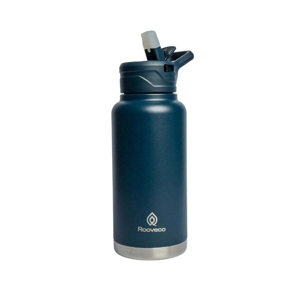 Rooveco Titan Flask – Navy – Front view on transparent background