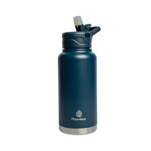 Rooveco Titan Flask – Navy – Front view on transparent background
